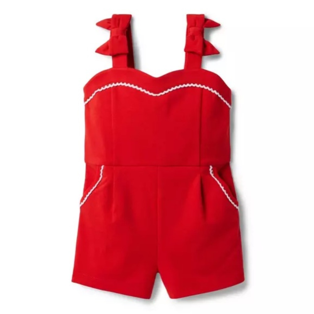 Janie and Jack Red and White Jumpsuit